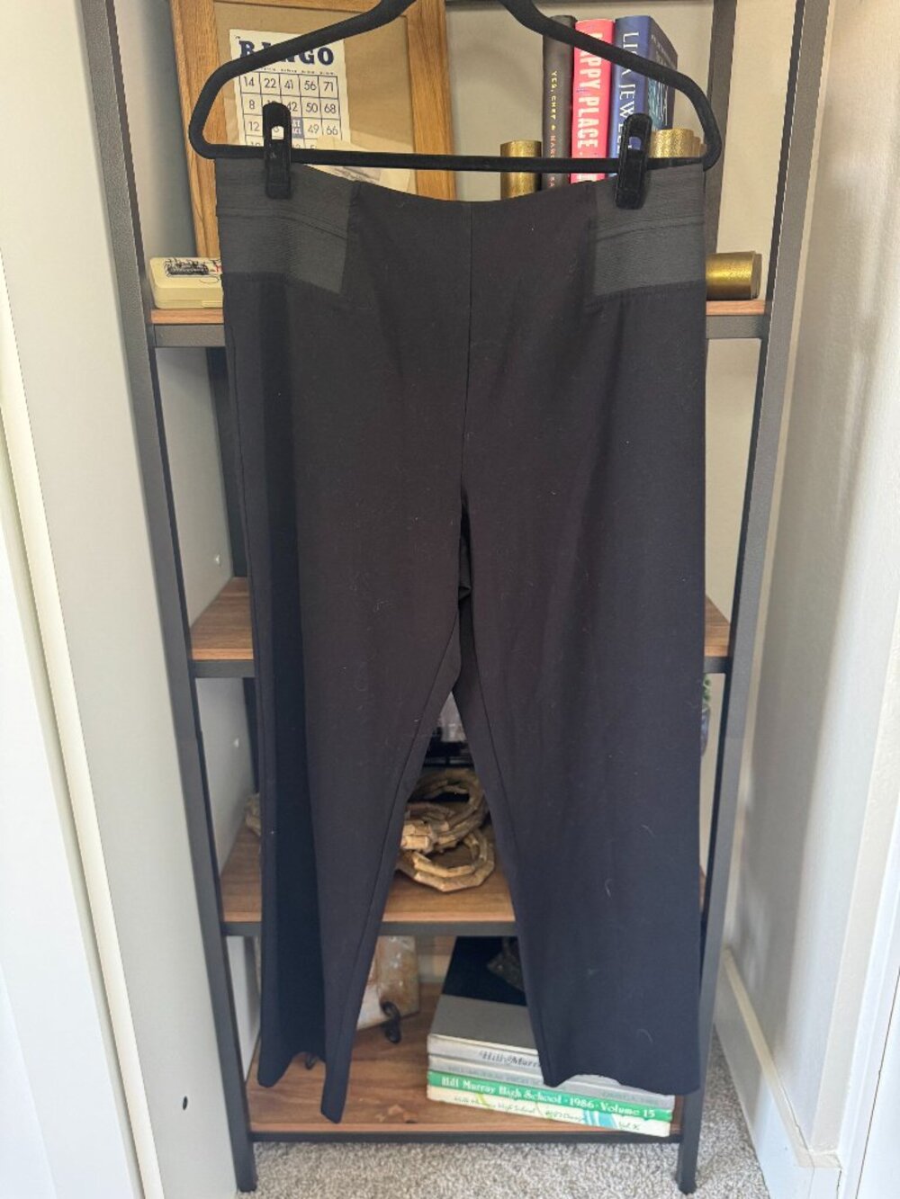Taylor Brooke Black Pull on Dress Pants with Wide Elastic Side Panels - Size 12P